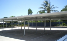 Flat roof carport