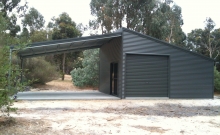 Skillion Shed with open lean-to